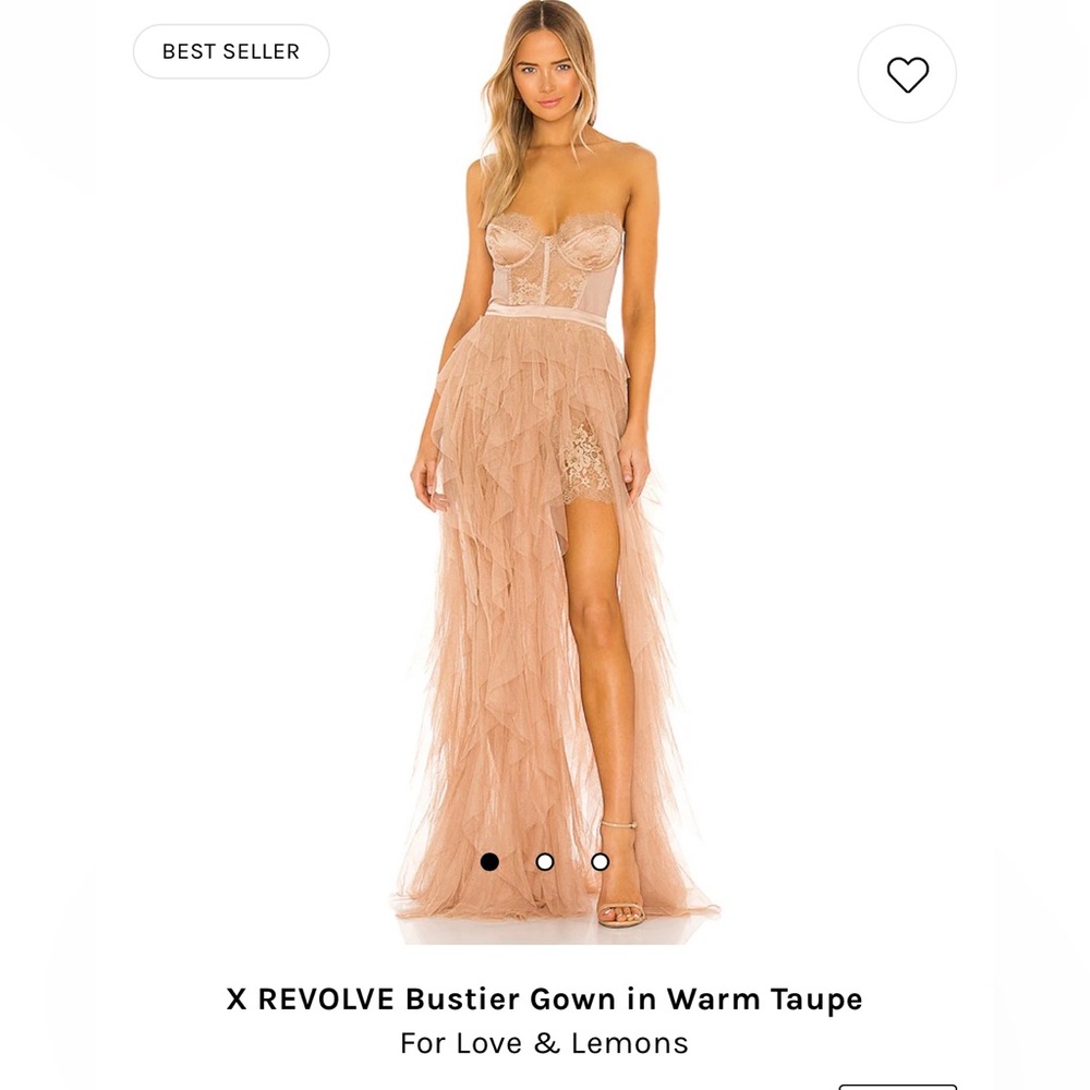 Bustier gown warm toupe color.